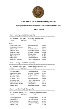 121st Annual AAGPS Athletics Championships Overall Results