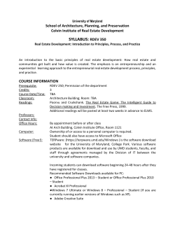 RDEV 350 Syllabus - School of Architecture, Planning and