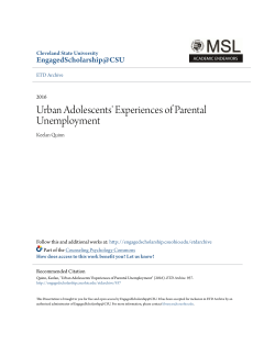 Urban Adolescents` Experiences of Parental Unemployment