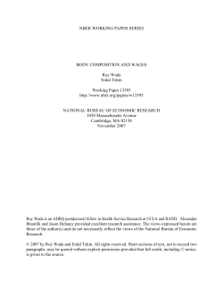 NBER WORKING PAPER SERIES BODY COMPOSITION AND