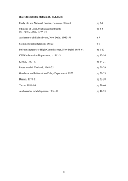 McBAIN, (David) Malcolm, LVO