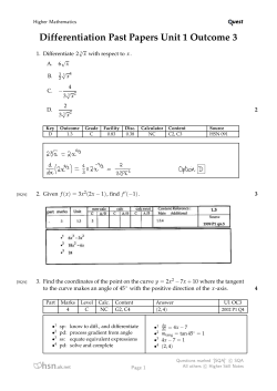 Differentiation Past Papers Unit 1 Outcome 3