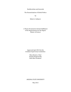 Neoliberalism and Genocide The Desensitization of Global Politics