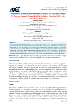 21st Century Students Respond to Martin Luther