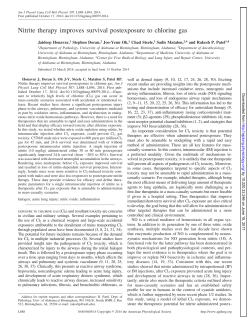 Nitrite therapy improves survival postexposure to chlorine gas
