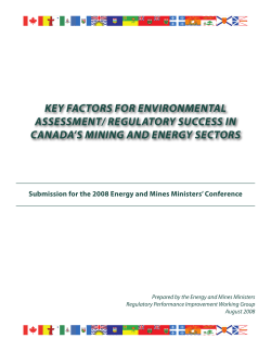 Key Factors for Environmental Assessment/Regulatory Success