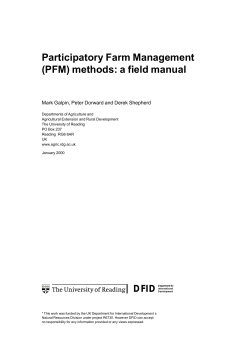 Participatory Farm Management (PFM) methods: a field manual