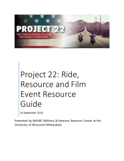 Project 22: Ride, Resource and Film Event Resource Guide