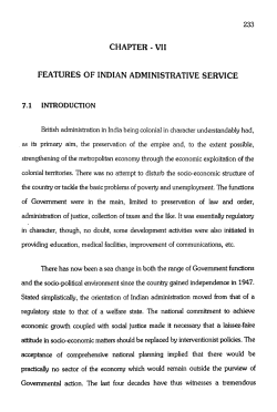 CHAKTER - VII FEATURES OF INDIAN ADMINISTMTIVE SERVICE