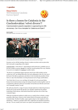Is there a lesson for Catalonia in the Czechoslovakian `velvet divorce`?