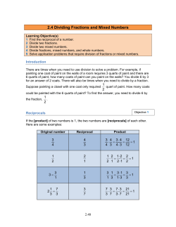 2.4 Dividing Fractions and Mixed Numbers