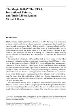The Magic Bullet? The RTAA, Institutional Reform, and Trade