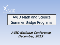 AVID Math and Science Summer Bridge Programs