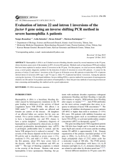 Evaluation of intron 22 and intron 1 inversions of the factor 8 gene