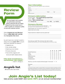 Join Angie`s List today! Review Form - Pro Landscaping