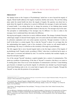 Beyond Tragedy in Psychotherapy