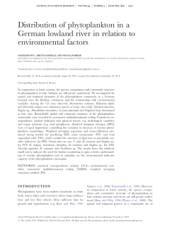 Distribution of phytoplankton in a German