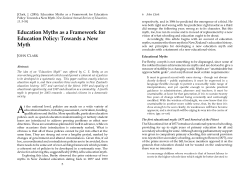 Education Myths as a Framework for Education Policy