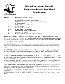 Family News Letter March 3 2017 - Blessed Sacrament Catholic