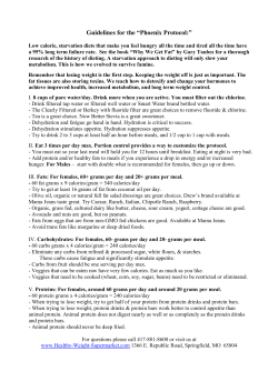 DAILY MEAL PLAN FOR MEN AND WOMEN updated May 2015