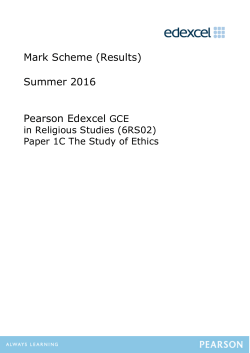 Mark Scheme (Results) Summer 2016 Pearson Edexcel GCE