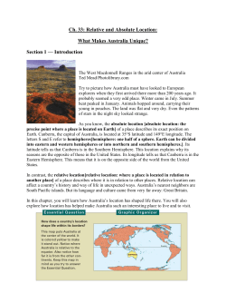 Ch. 33: Relative and Absolute Location: What