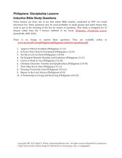Philippians: Discipleship Lessons Inductive Bible Study