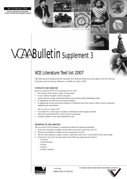 VCE Literature Text list 2007