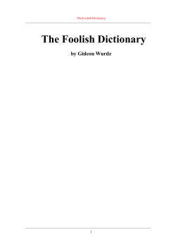 The Foolish Dictionary