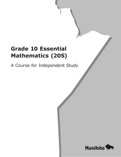 Grade 10 Essential Mathematics (20S)