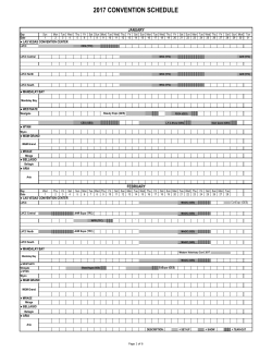 2017 convention schedule