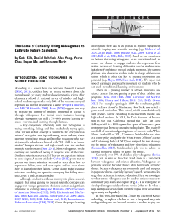 The Game of Curiosity: Using Videogames to Cultivate Future