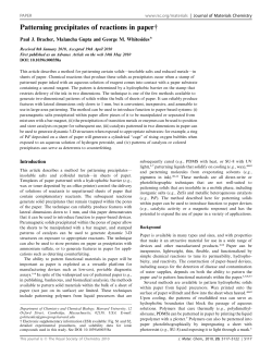 Patterning precipitates of reactions in paper