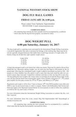 DOG FLY BALL GAMES DOG WEIGHT PULL 6:00 pm Saturday
