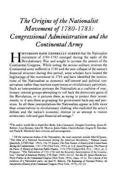 The Origins of the Nationalist Movement of 1780