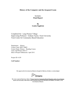 History of the Computer and the Jacquard Loom