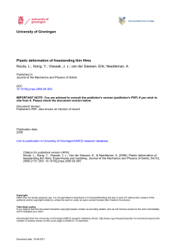 University of Groningen Plastic deformation of freestanding