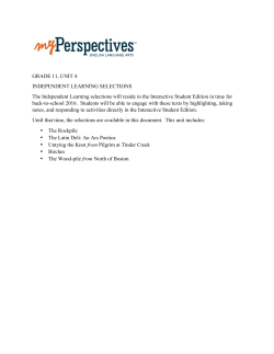 GRADE 11, UNIT 4 INDEPENDENT LEARNING