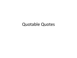 Quotable Quotes