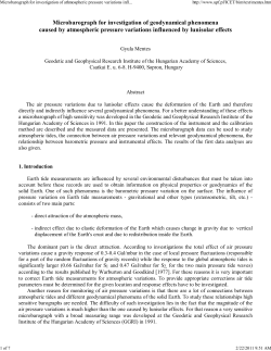 Microbarograph for investigation of athmospheric pressure