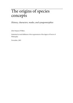 The origins of species concepts