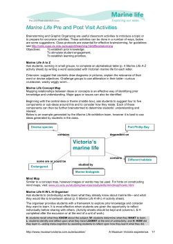 Marine Life - Pre and Post visit Activities