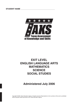 EXIT LEVEL ENGLISH LANGUAGE ARTS MATHEMATICS