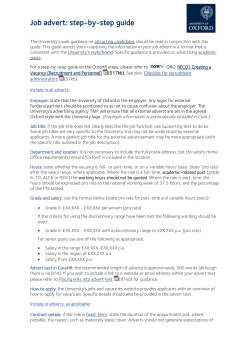 Job advert: step-by-step guide - University Administration and Services