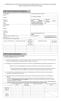 Dogs And Cats International Health Certificate For US And Canada