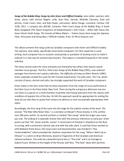 Songs of the Bubble Ring: Songs by John Greer and Clifford