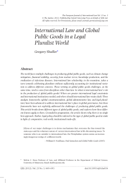 International Law and Global Public Goods in a