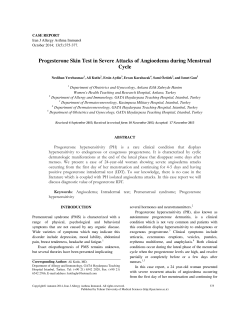 Progesterone Skin Test in Severe Attacks of Angioedema during