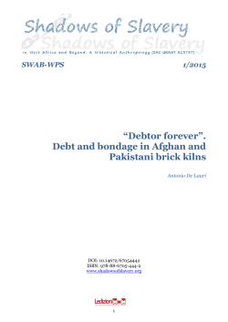 SWAB-WPS 1/2015 - &ldquo;Debtor forever&rdquo;. Debt and bondage in Afghan
