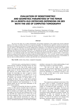 evaluation of densitometric and geometric parameters